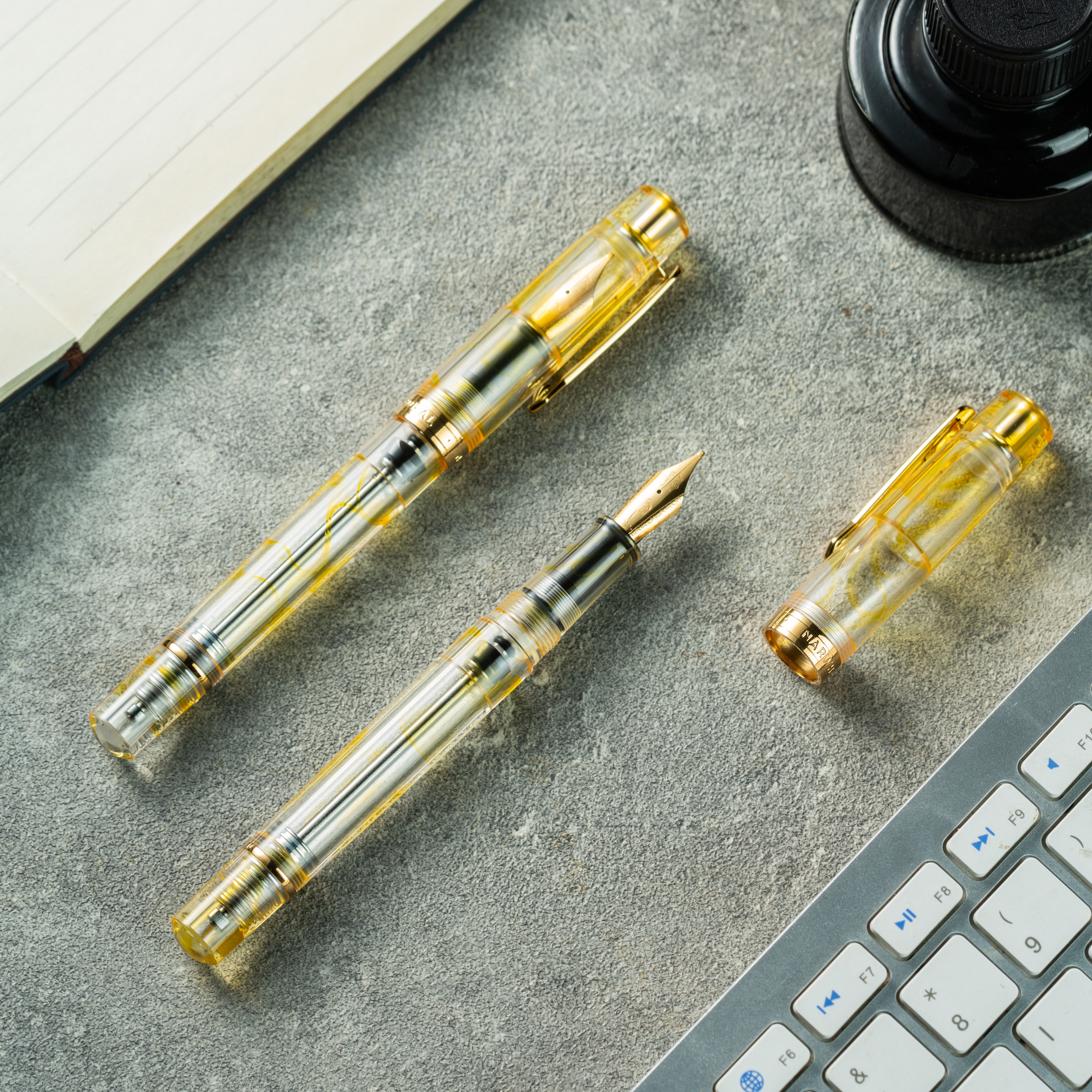 Nahvalur Original Plus Fountain Pen - Gold Ocellatus Medium