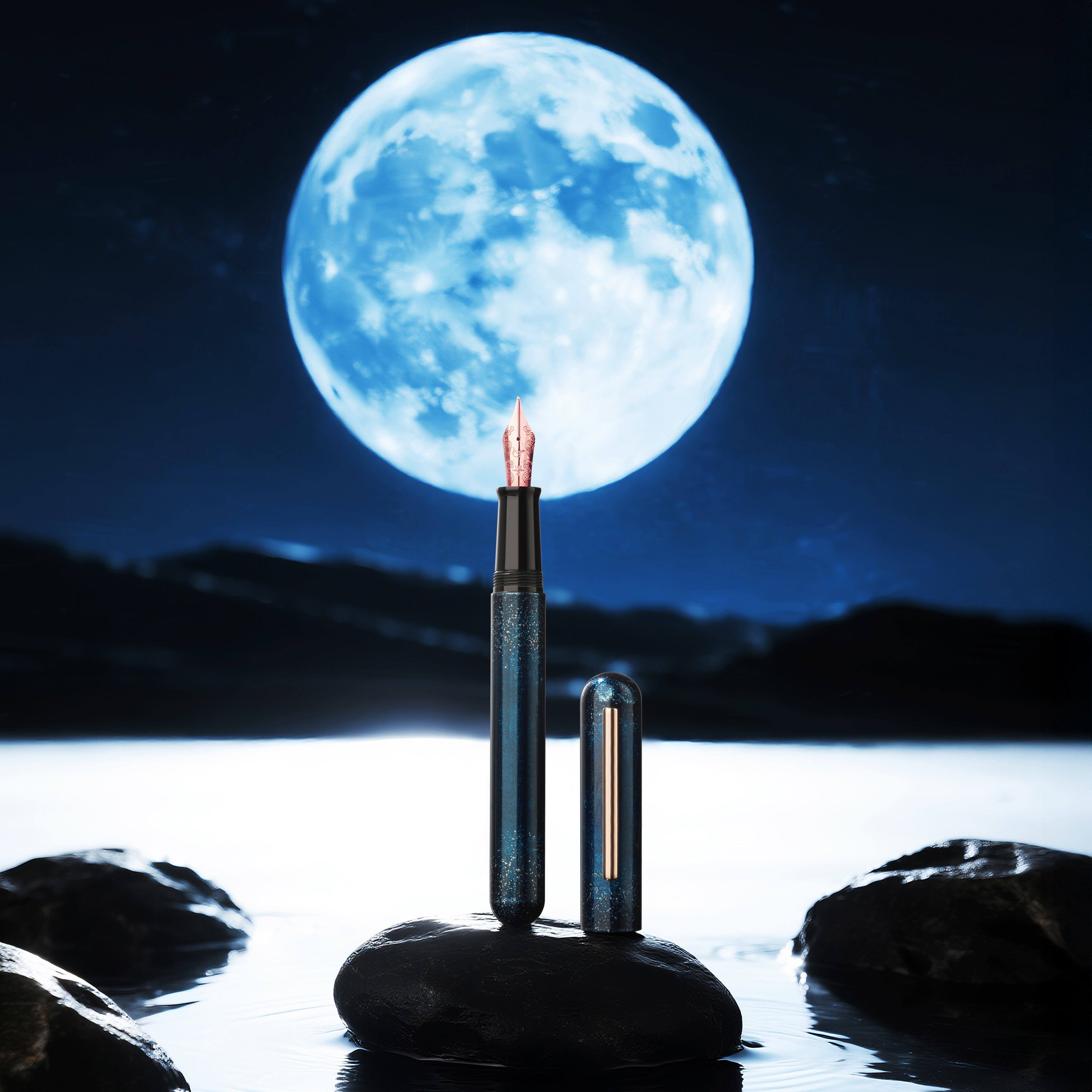 IKKAKU by Nahvalur 蓝月 Blue Moon Urushi Pen | Nahvalur