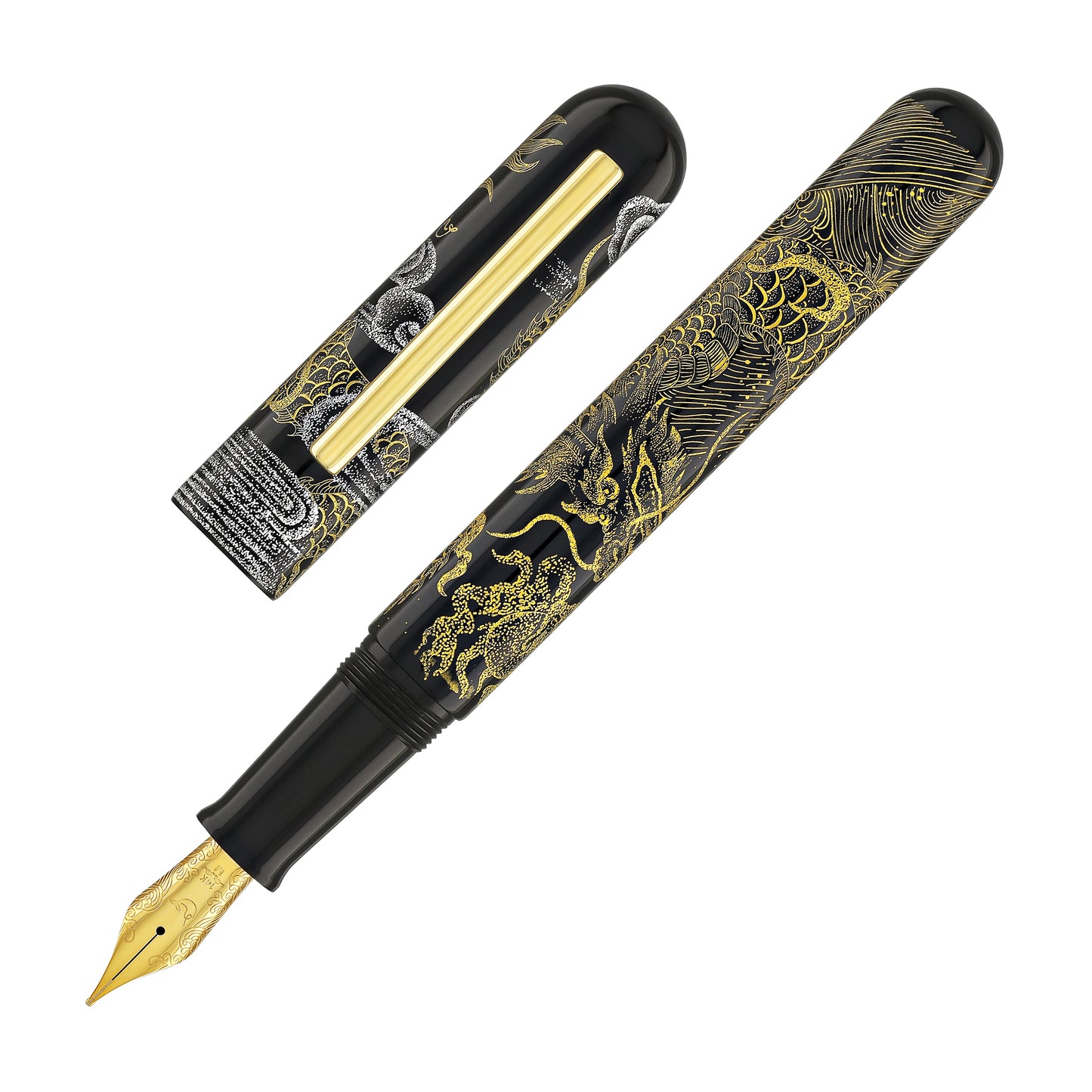 IKKAKU-by-Nahvalur-Pan-Long-Pan-Long-Coiling-Dragon-Chinkin-Pen-Cap-Off-White-Background
