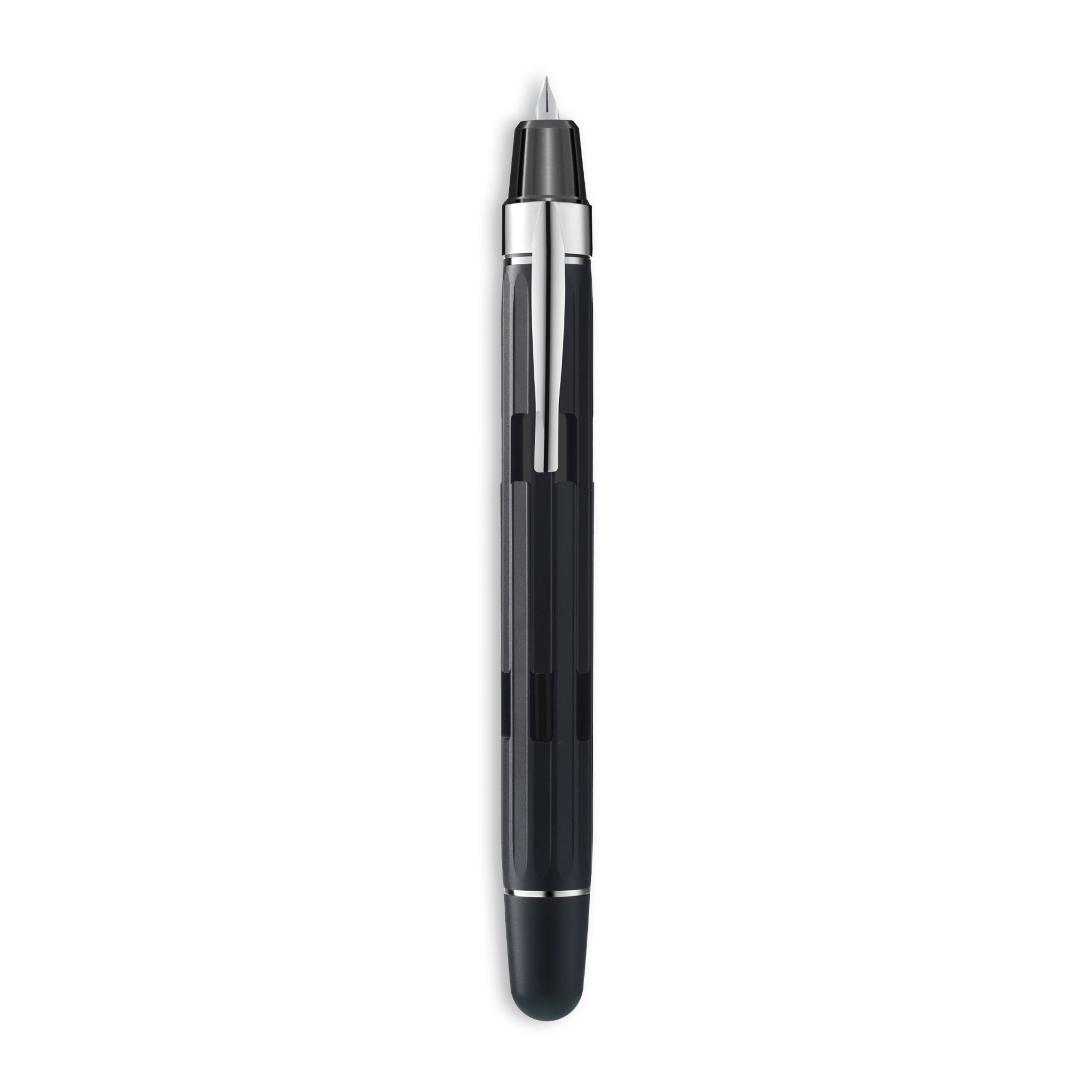 Nahvalur Eclipse Black Silver Fountain Pen | Nahvalur