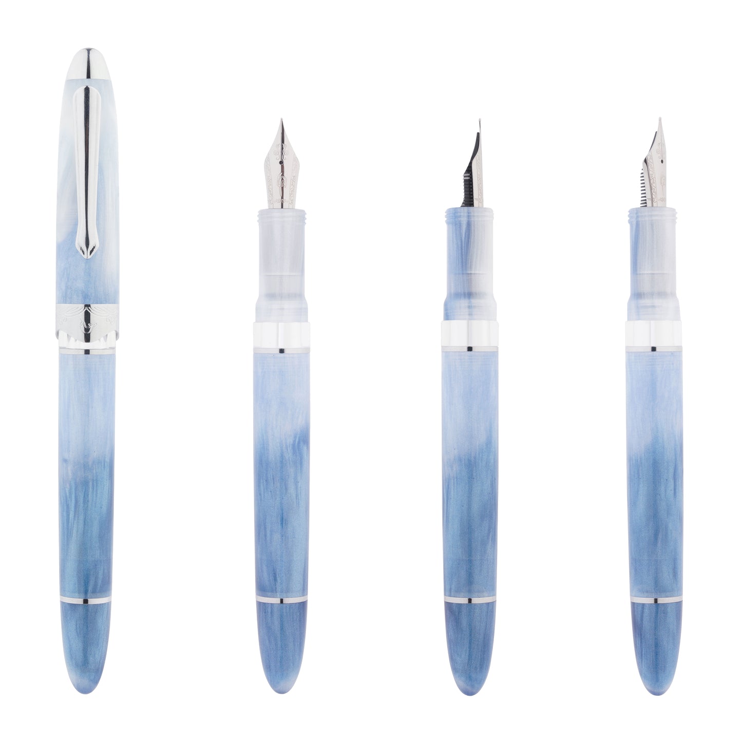 Nahvalur-Horizon-Glacier-Fountain-Pen-Four-Views-White-Background