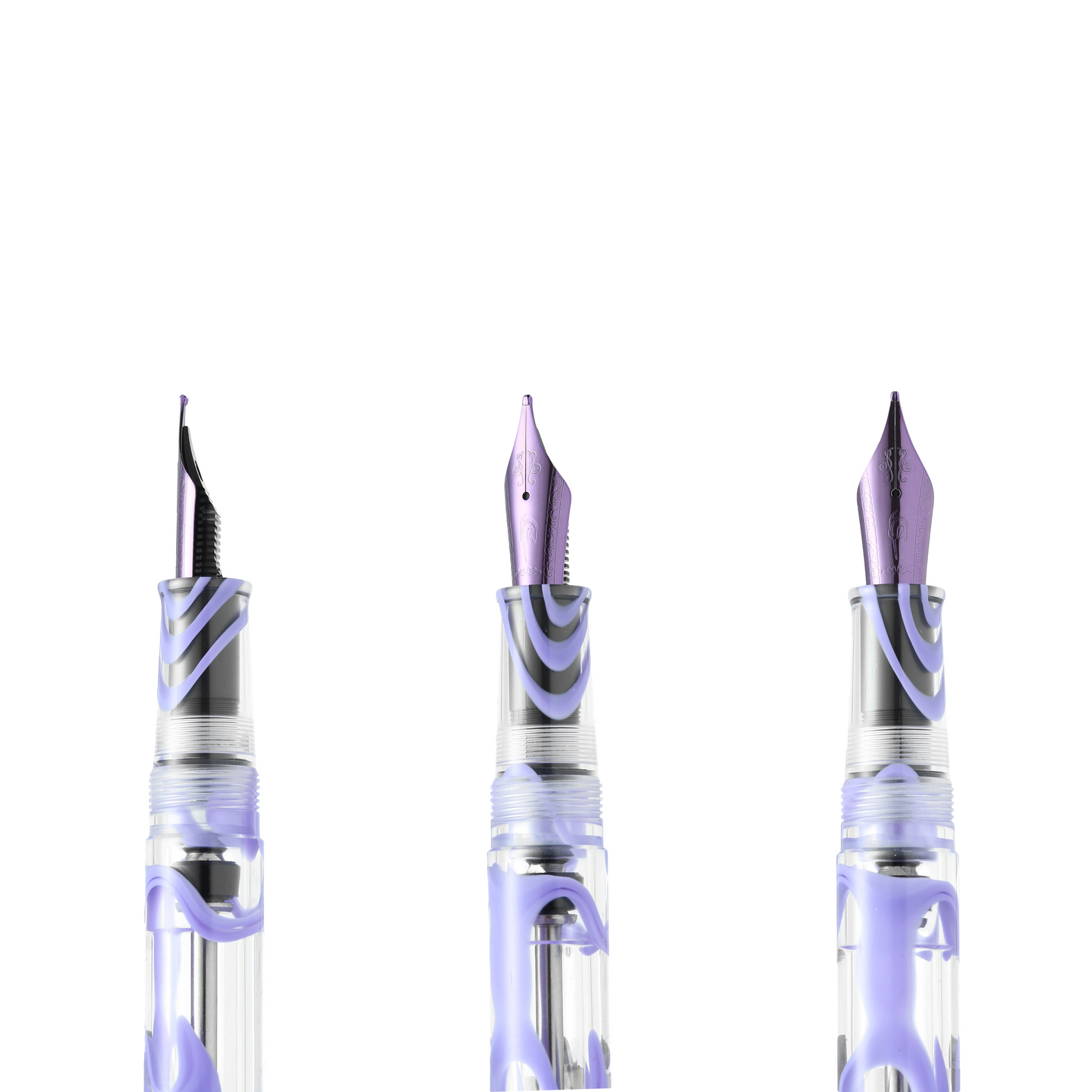 Nahvalur-Original-Plus-Lavender-Tetra-Fountain-Pen-Three-Views-White-Background