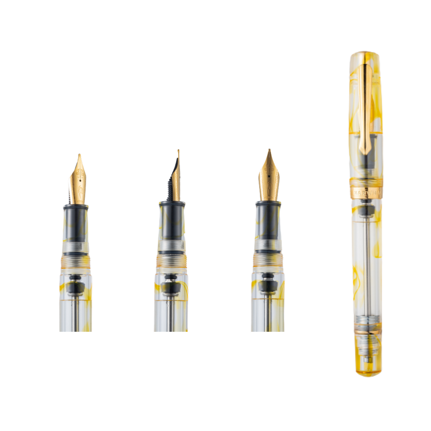 Nahvalur Original Plus Gold Ocellatus Fountain Pen White Background