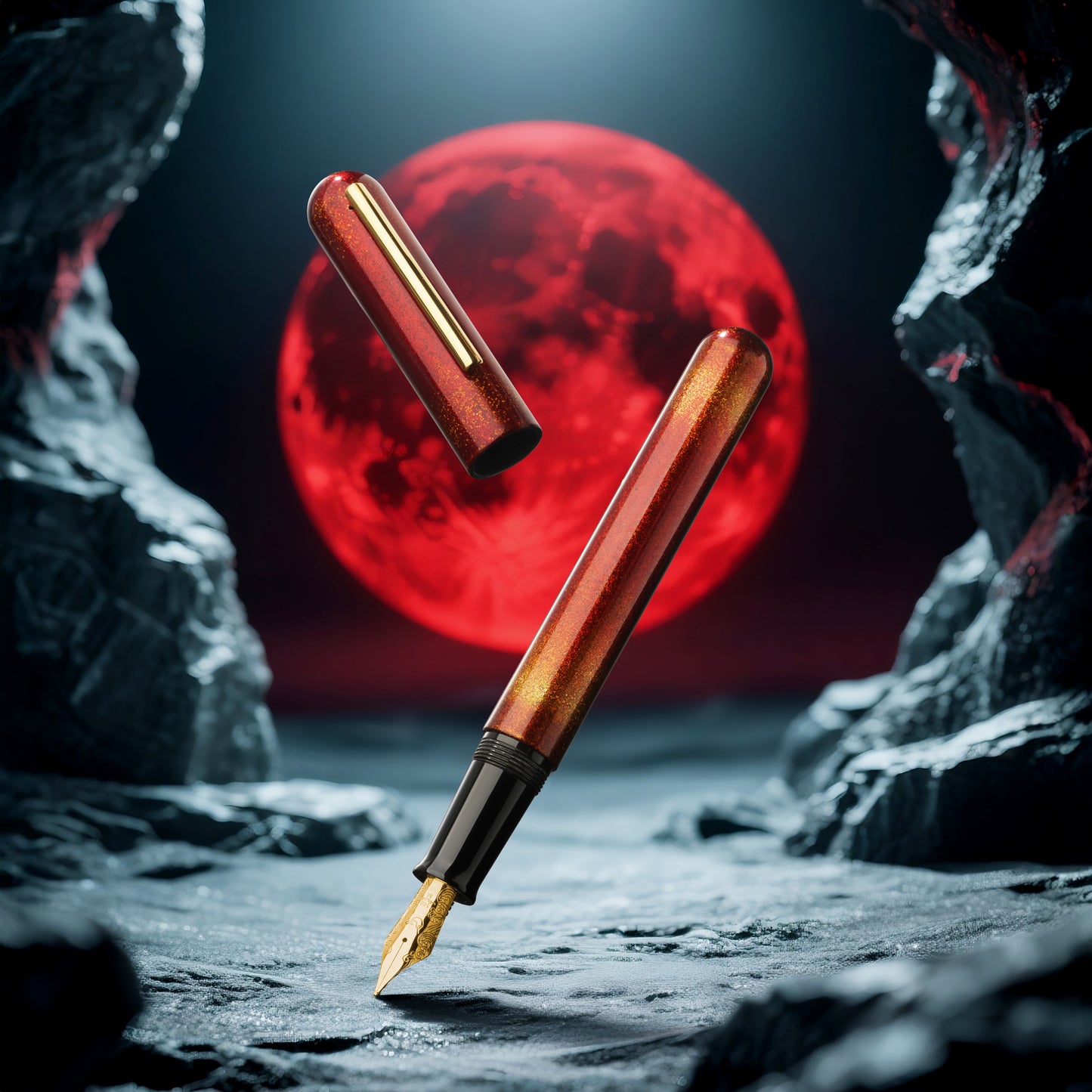 
                  
                    IKKAKU by Nahvalur 血月 Blood Moon Urushi Fountain Pen
                  
                