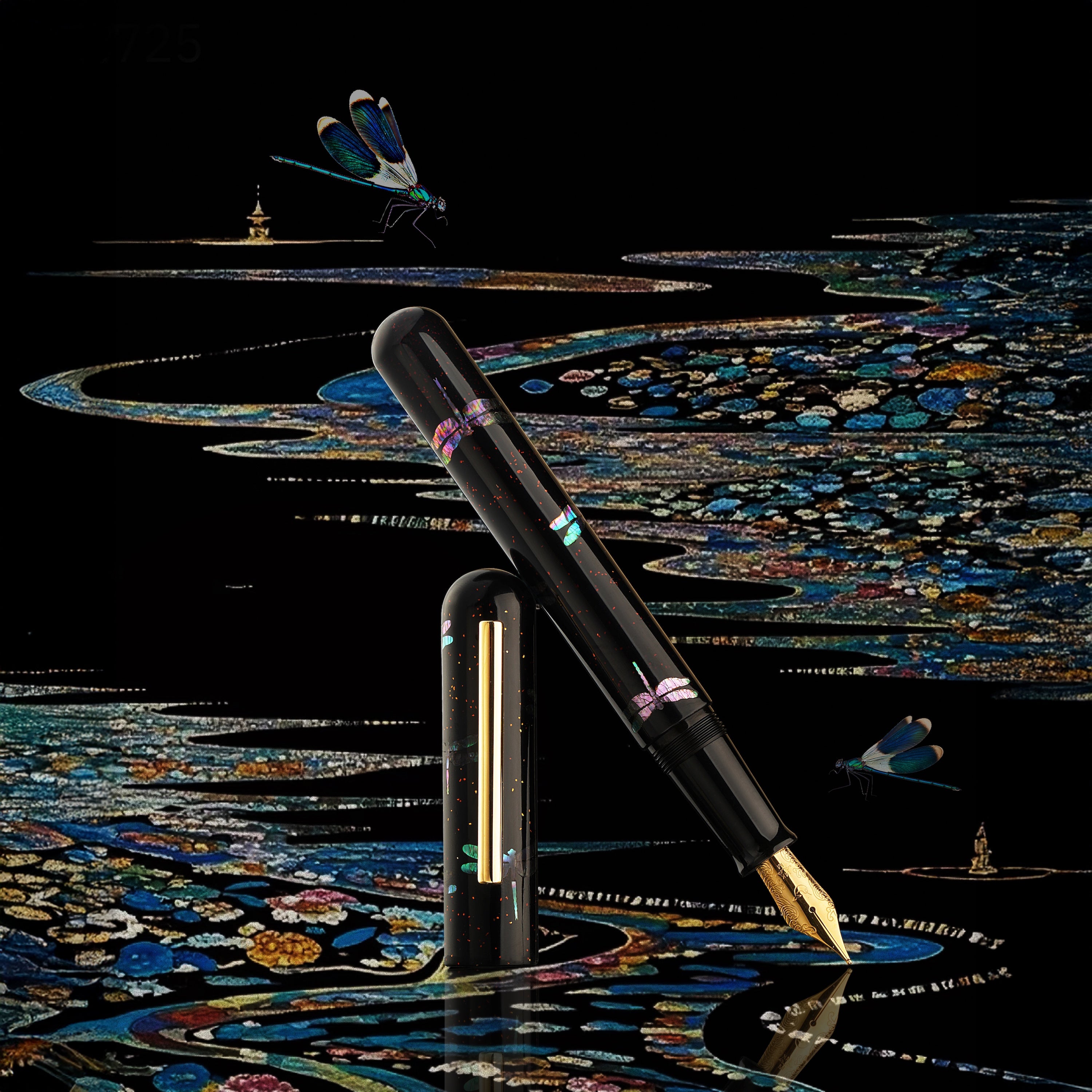 IKKAKU by Nahvalur 蜻蜓 Dragonfly Urushi Fountain Pen | Nahvalur