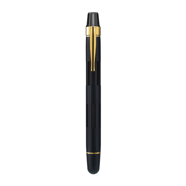 Nahvalur Eclipse ブラックゴールド F 万年筆 ノック式 完品 Nahvalur-Eclipse-Black-Gold-
