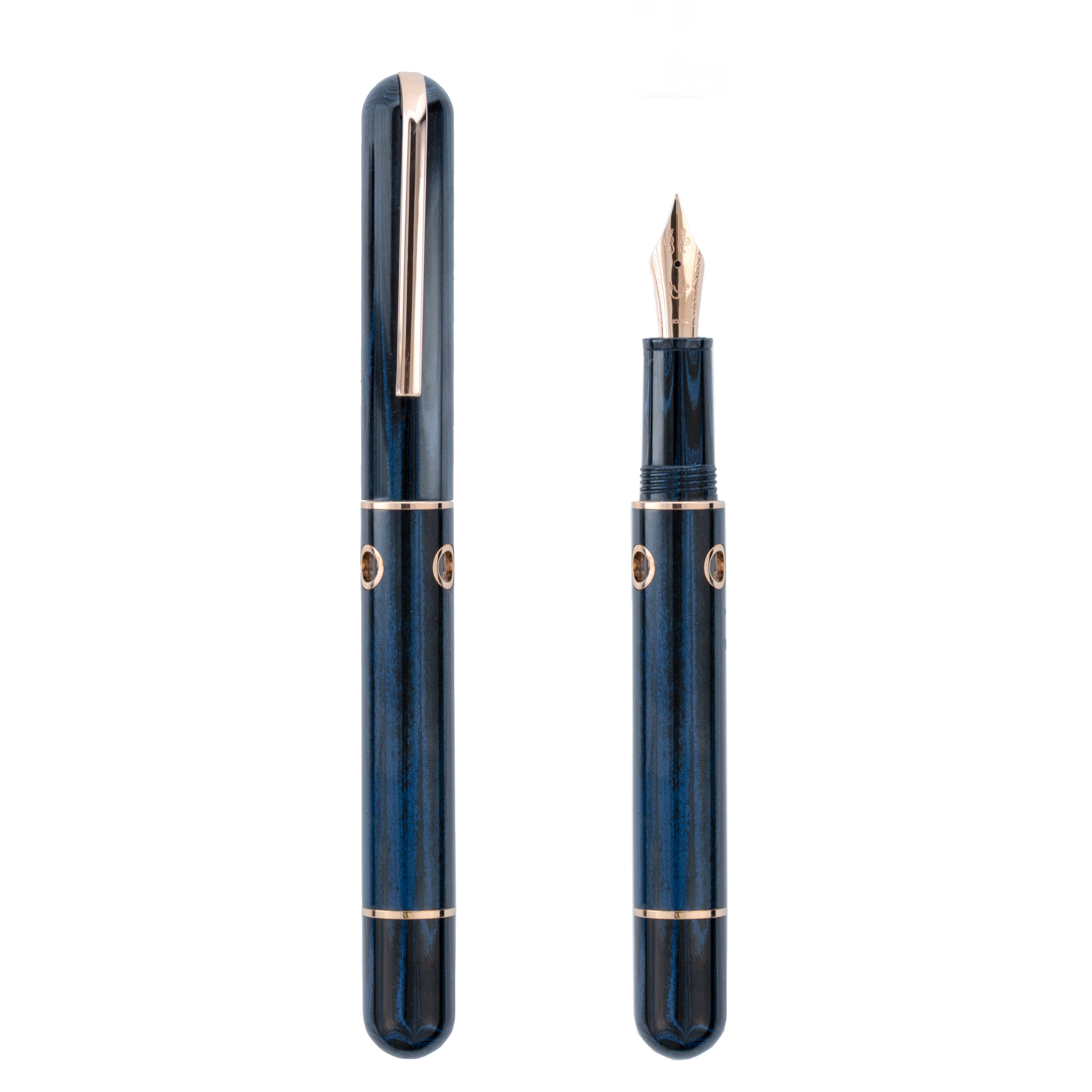 Nahvalur Nautilus Maylandia Blue Ebonite Fountain Pen | Nahvalur